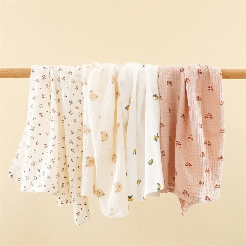 Cotton Gauze Muslin Baby Blanket Super Soft