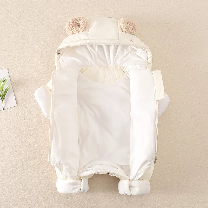 Thick Warm Infant Hooded Winter Baby Jumpsuit