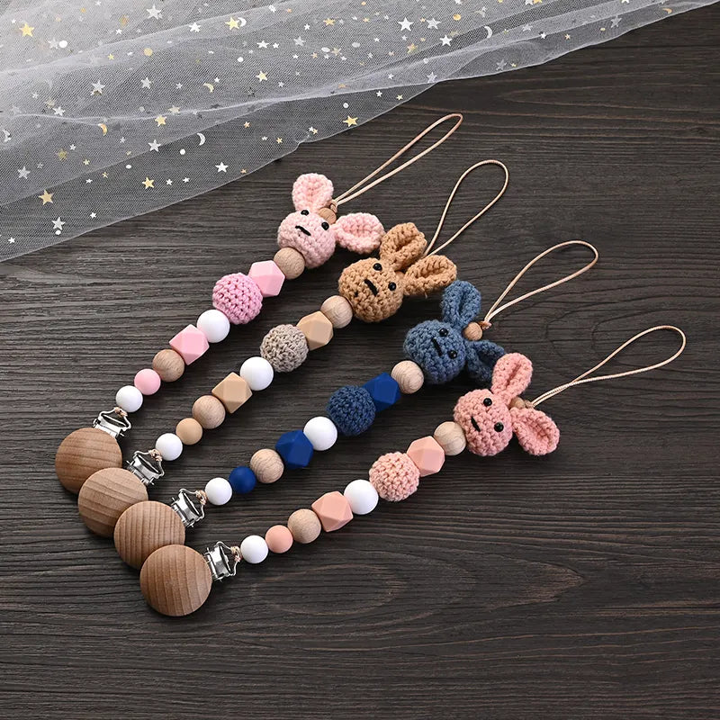 Baby Wooden Pacifier Clip