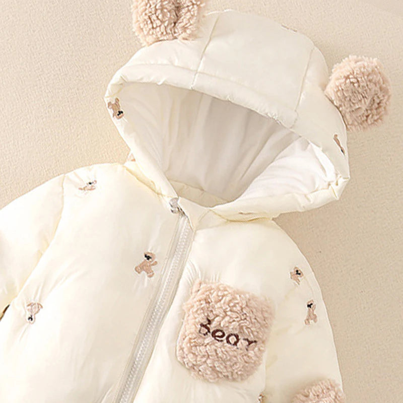 Thick Warm Infant Hooded Winter Baby Jumpsuit