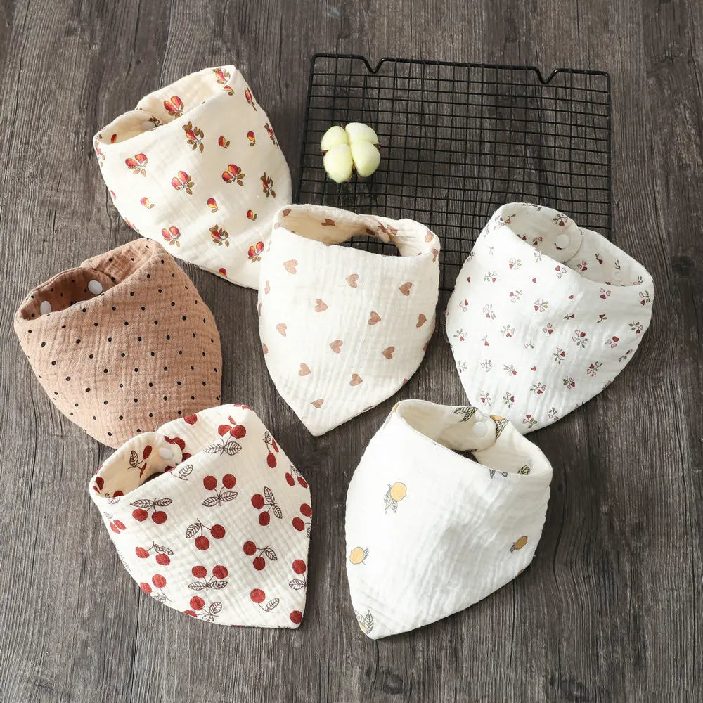 Baby Muslin Bibs Triangle Soft Cotton