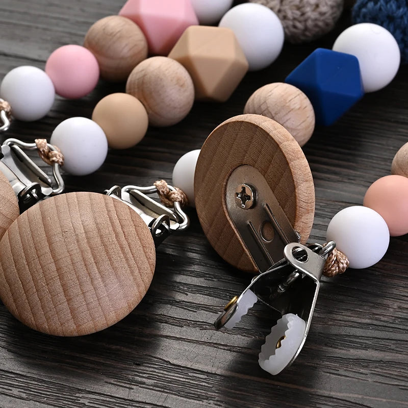 Baby Wooden Pacifier Clip